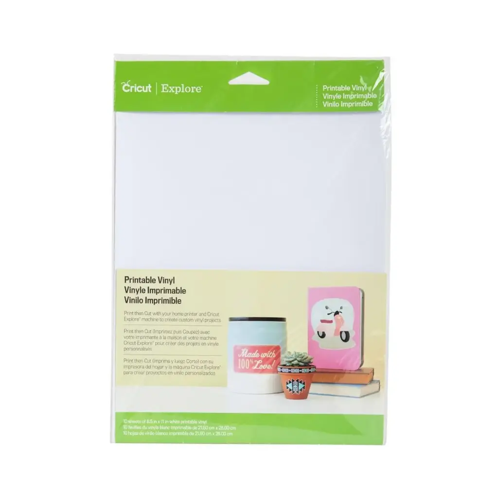 10 Hojas de Vinil Imprimible Cricut de 8.5 x 11 pulgadas