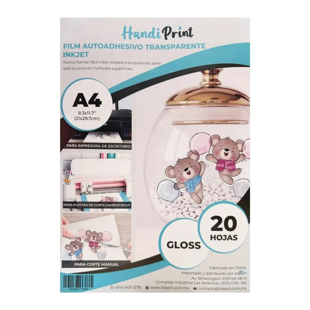 Film Autoadhesivo Glossy Transparente Handi Print