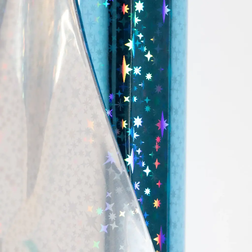 Foil Luminos 12.5'' x 3m Azul Estrellas Metalico