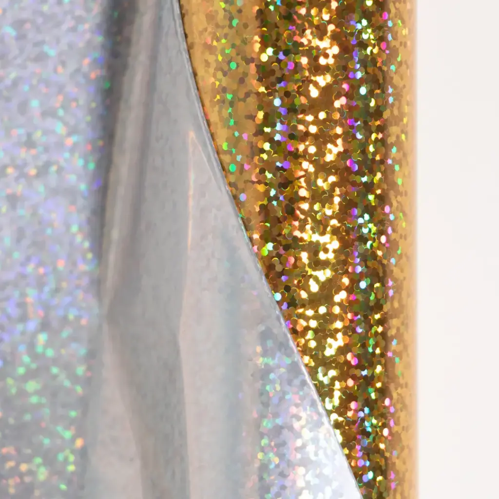 Foil Luminos 12.5'' x 3m Puntos Oro Metálico