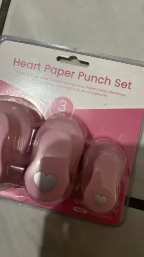 Set 3 Punch Corazones Rosas