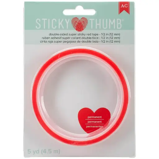 Cinta Doble Cara Super Pegajosa Roja 1/2´´ (5yd)