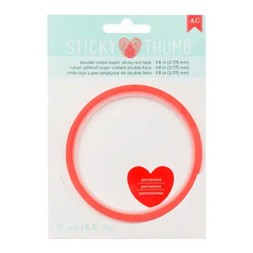 Cinta Doble Cara Super Pegajosa Roja 1/8´´ (5yd)