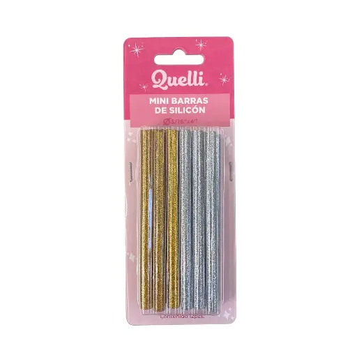 Barras Mini De Silicón Glitter Quelli 12pz