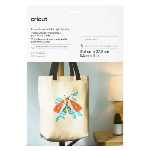 Vinil Iron-on Imprimible Para Tela Clara Carta 5 Pz Para Cricut Joy Xtra